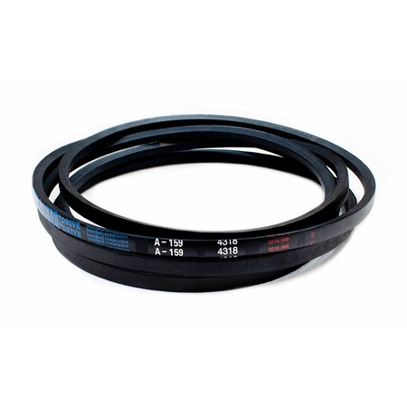D&D A159 Classical V-Belt, 161 in Outside Length, 1/2 in Top Width, 1 Ribs A159